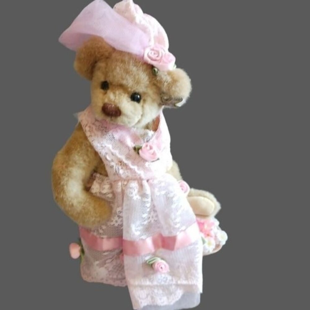 Annette funicello vtg flower girl bear pink lace dress - Picture 10 of 11